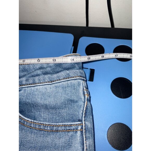 TORY BURCH Pardon My French Medium Wash Frayed Hem Crop Jeans size 28 - Picture 12 of 16